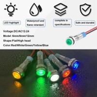 Green 24V AD22C-6 LED Metal Indicator Light - 3