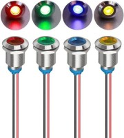 Green 3-9V 12mm LED Metal Indicator Light With 15cm Cable - 1