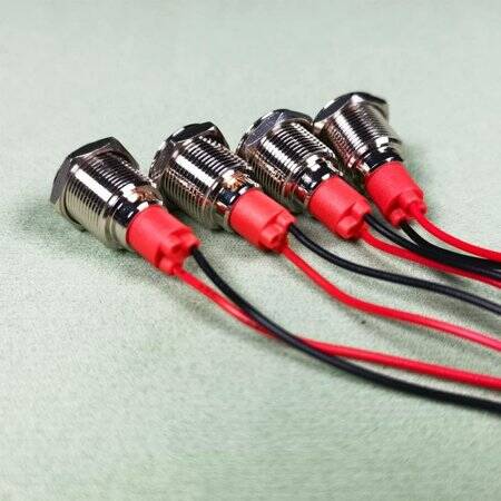 Green 3-9V 12mm LED Metal Indicator Light With 15cm Cable - 2