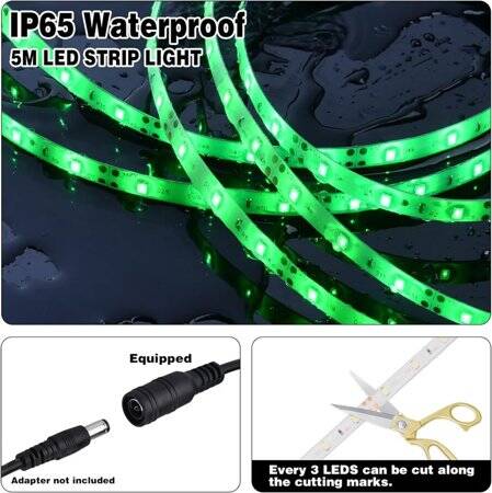 Green 9mm 12V LED Exposed Light String With High Quality Circuit Board 50LED/Set - 2