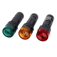 Green AC220V 16mm AD16-16SM LED Signal Indicator Built-in Buzzer - 1