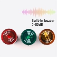 Green AC220V 16mm AD16-16SM LED Signal Indicator Built-in Buzzer - 4