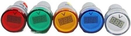 Green AC60-500V 22mm AD16-22DSV LED Voltmeter Indicator Light With Big Digital Tube - 1