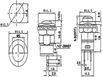 Green DS-428 12mm 2 PIN Self-Locking On-Off Push Button Switch - 3