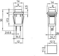 Green DS-429A 10mm 2 PIN Self-Locking Square Push Button Switch With Lock - 2