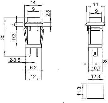 Green DS-429A 10mm 2 PIN Self-Locking Square Push Button Switch With Lock - 2