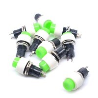 Green DS-450 10mm 2 PIN Self-Locking On-Off Push Button Switch - 1