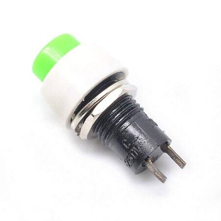 Green DS-450 10mm 2 PIN Self-Locking On-Off Push Button Switch - 3