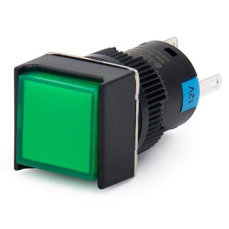 Green LA128A 220V 5PIN 16mm Thread Self-Reset Round Push Button Switch - 3