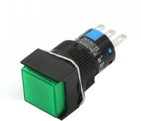 Green LA128A 220V 8PIN 16mm Thread Self-Reset Round Push Button Switch - 1