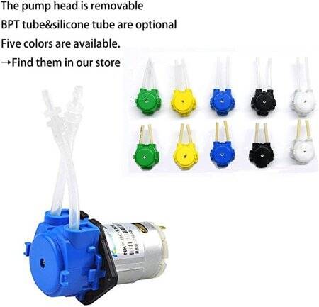 Green NKP-DA-B06G 24V Miniature Peristaltic Pump With BPT Tube Tube Size 2mm ID X 4mm OD Minimum flow 40ML/Min - 4