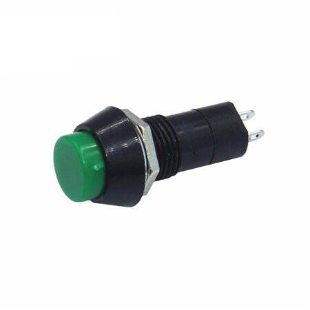 Green PBS-11A 12mm 2 PIN Self-Locking Round Plastic Push Button Switch - 5