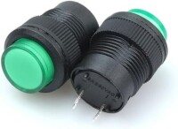 Green R16-503BD 16mm 4 Pin Momentary Self-Reset Mini Push Button Switch With Light - 1