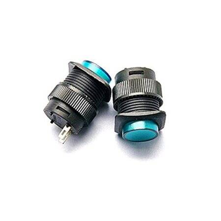 Green R16-504A 16mm 2 PIN Self-Locking On-Off Push Button Switch Without Light - 1