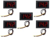 Green Three Wire 0-56inch DC 0-100V LCD Digital Voltmeter Red - 1