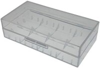 Green Waterproof 2x 18650 Battery Portable Clear Plastic Storage Box Size: 78x42x21mm - 1