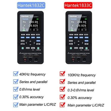 Hantek 1833C 100Hz To 100kHz Handheld Digital LCR Meter EU Plug With Battery - 4