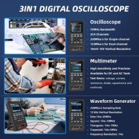 Hantek 2D72 70Mhz 2CH Oscilloscope + Waveform Generator + Multimeter EU Plug With Battery - 2