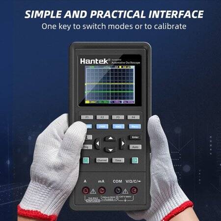 Hantek 2D72 70Mhz 2CH Oscilloscope + Waveform Generator + Multimeter US Plug With Battery - 4