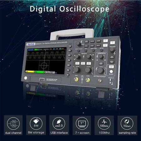 Hantek DSO2D15 150Mhz 2CH Signal Generation Oscilloscope With Signal Source CN Plug - 2