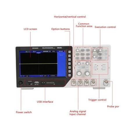 Hantek DSO4072S 70MHz 2CH Oscilloscope Arbitrary Function Signal Generator EU Plug - 1