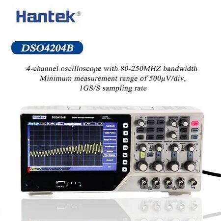 Hantek DSO4084B 4CH Storage Oscilloscope 80MHz UK Plug - 4