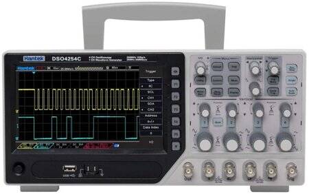 Hantek DSO4254C 250MHz 4CH Storage Oscilloscope With Signal Source EU Plug - 1