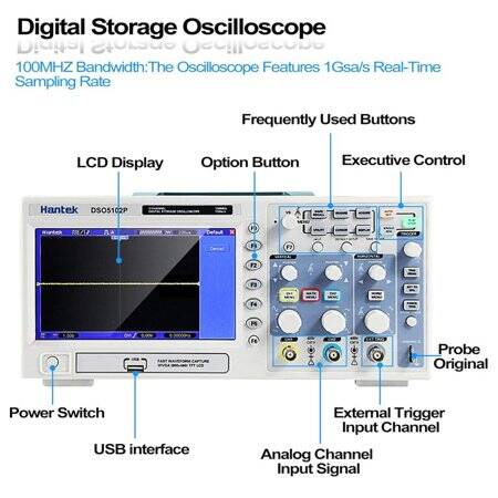 Hantek DSO5102P Oscilloscope 2 Channels 100Mhz CN Plug - 4