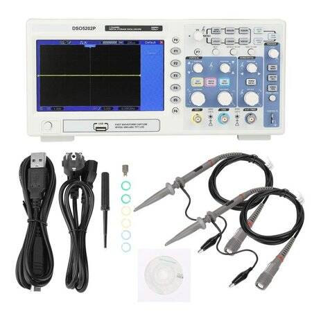 Hantek DSO5202BMV 200MHz 1GSa/s 2CH 2M Digital Storage Oscilloscope Built-in Video And 2GB Flash Memory US Plug - 1