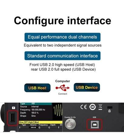 Hantek HDG3022B 25MHz 2 Kanal Function Signal Generator UK Plug - 5