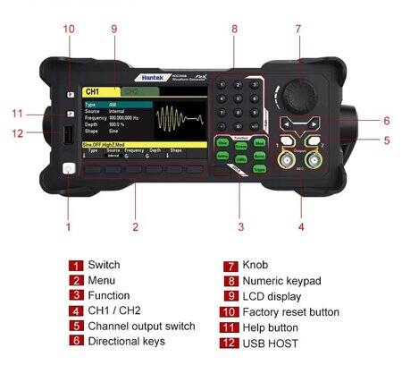 Hantek HDG3042B 40MHz 2 Kanal Function Signal Generator CN Plug - 3