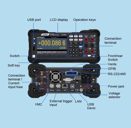 HANTEK HDM3055 5 1/2 Digital DeskTop Multimeter A Single Front Panel UK Plug Interface:USB-232-485 - 3