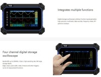 Hantek TO1204D Touch Screen Digital Oscilloscope 4CH 200Mhz 1GSa/s + 25Mhz Signal Source+Multimeter US Plug With Battery - 2