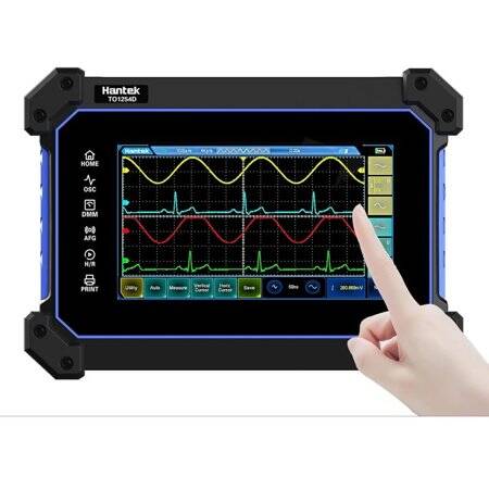 Hantek TO1254D Touch Screen Digital Oscilloscope 4CH 250Mhz 1GSa/s + 25Mhz Signal Source+Multimeter EU Plug With Battery - 1