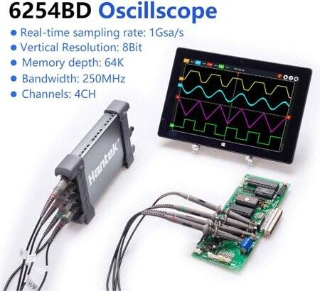 Hantek6104BD 100MHz 4CH Oscilloscope Arbitrary Waveform Generator - 5