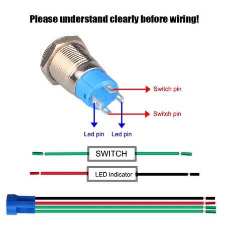 High Head 12mm 110-220V Waterproof Self-Locking Metal Push Button Switch With Blue Led Light And Switch Socket Button Connector - 4