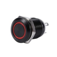 High Head 12mm 110-220V Waterproof Self-Locking Metal Push Button Switch With Red Led Light And Switch Socket Button Connector - 2