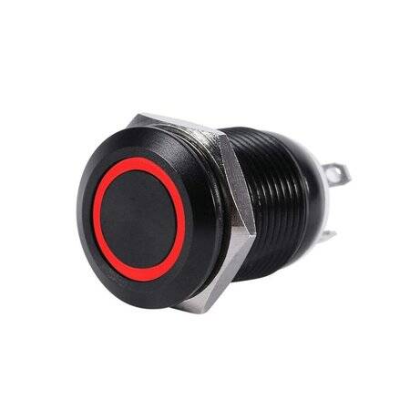 High Head 12mm 110-220V Waterproof Self-Locking Metal Push Button Switch With Red Led Light And Switch Socket Button Connector - 3