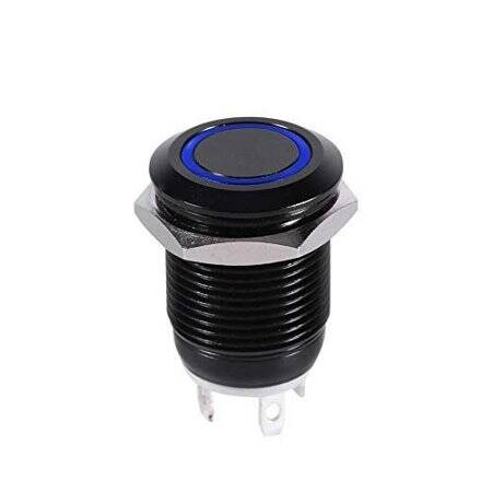 High Head 12mm 12-24V Waterproof Momentary Self-Reset Metal Push Button Switch With Green Led Light And Switch Socket Button Connector - 1