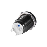 High Head 12mm 12-24V Waterproof Momentary Self-Reset Metal Push Button Switch With Green Led Light And Switch Socket Button Connector - 3