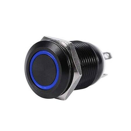 High Head 12mm 12-24V Waterproof Momentary Self-Reset Metal Push Button Switch With Green Led Light And Switch Socket Button Connector - 4