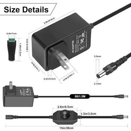 High Quality Full Amperes 12V 3A EU Plug Adapter - 2