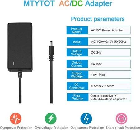 High Quality Full Amperes 24V 2A UK Plug Adapter - 2