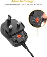 High Quality Full Amperes 3V 1A UK Plug Adapter - 3