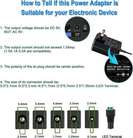 High Quality Full Amperes 9V 1.5A US Plug Adapter - 4