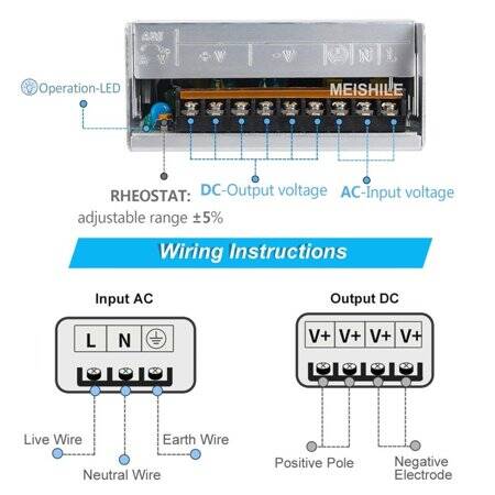 High Quality Power Supply 300W 12V 25A Long Style - 4