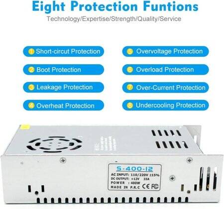 High Quality Power Supply 400W 12V 33A With Fan - 2