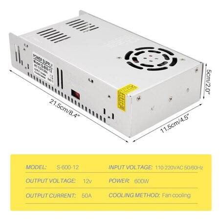 High Quality Power Supply 600W 12V 50A With Fan - 2