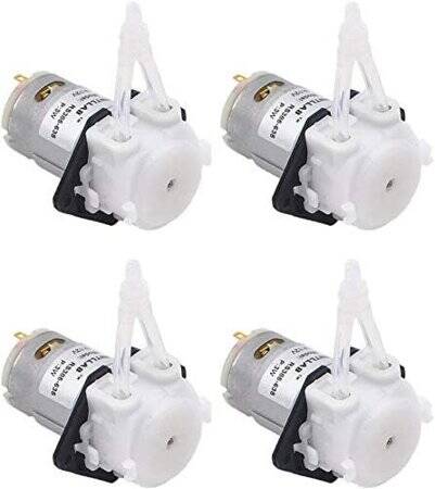 INTLLEU 12V Liquid Pump With Three Replacement Silicone Tubes Tube Size 2mm ID X 4mm OD Flow 5~40ML/Min - 1