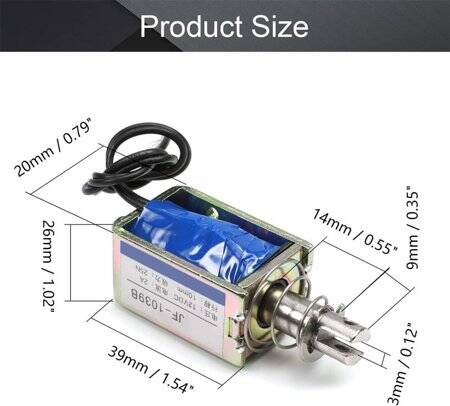 JF-1039B DC12V 25N 10mm Push-Pull Permeable Electromagnet Lock - 2